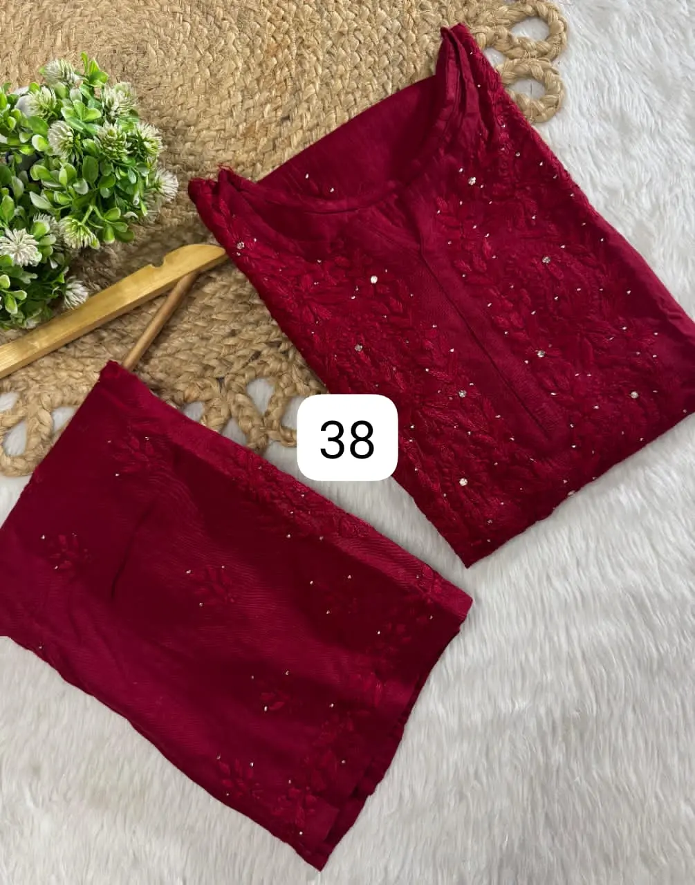 Beautiful chikankari suit with dupatta