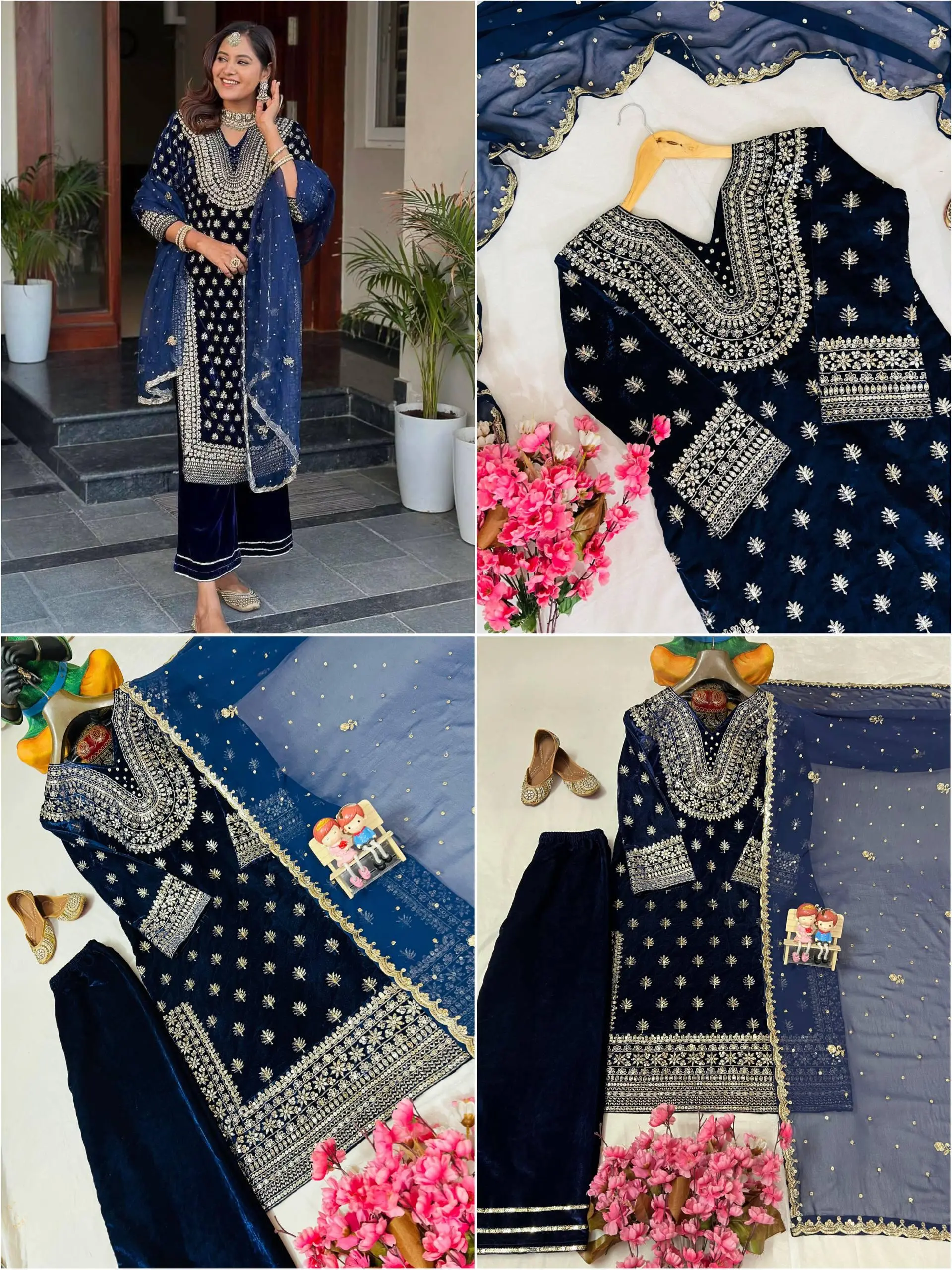 Designer velvet suit