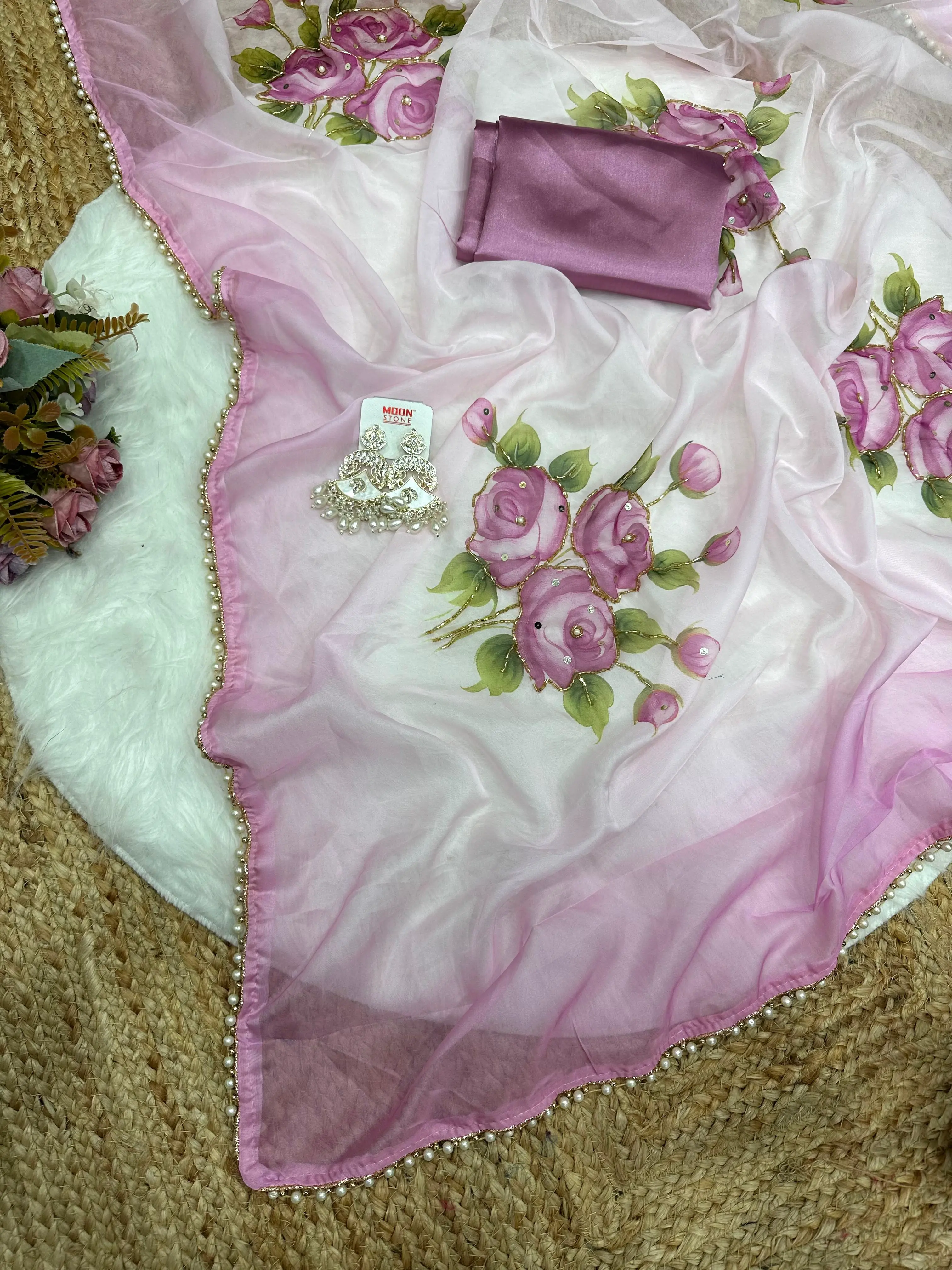 Beautiful flower printed saree