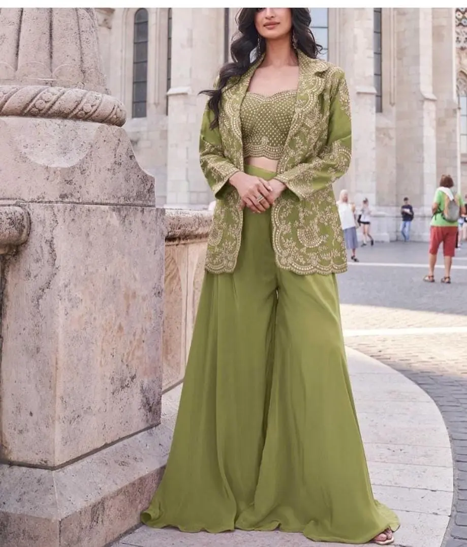 Beautiful indowestern plazzo dress with jacket